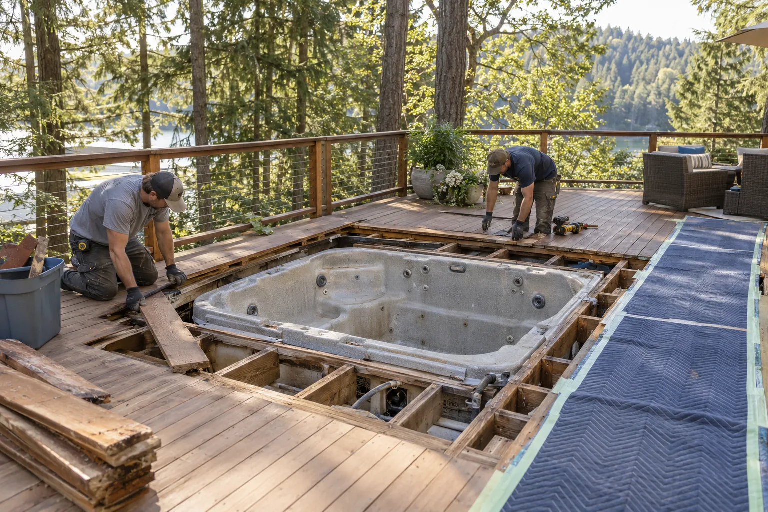 Questions to Settle Before Removing a Hot Tub From a Deck